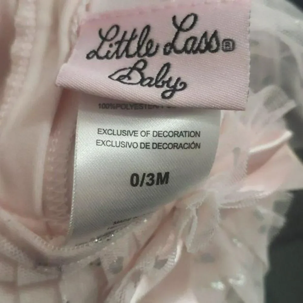 Little Lass Baby‎ 0/3 Months Pink Hearts Dress - Picture 7 of 8